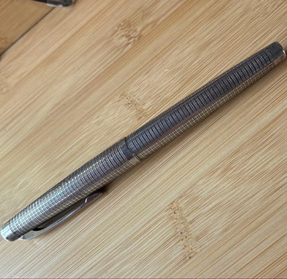 Platinum Sterling Silver Fountain Pen with 18K Fine Nib and Converter — Japan Import