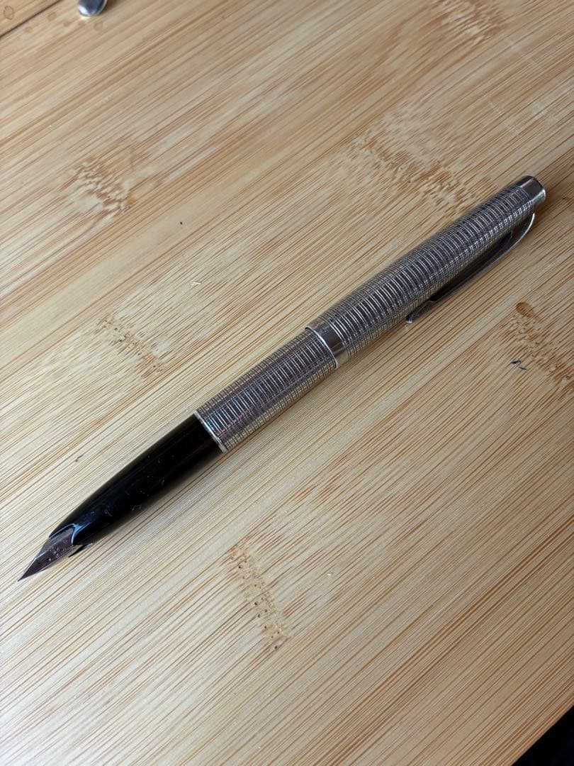 Platinum Sterling Silver Fountain Pen with 18K Fine Nib and Converter — Japan Import