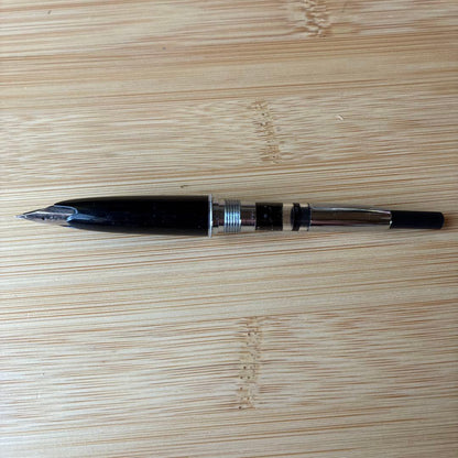 Platinum Sterling Silver Fountain Pen with 18K Fine Nib and Converter — Japan Import