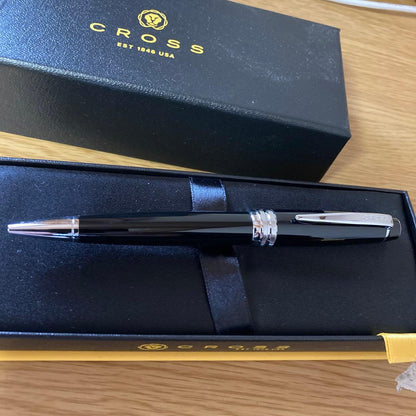 Cross Pen Black Model, Twist Mechanism, One-Color Ink, with Box