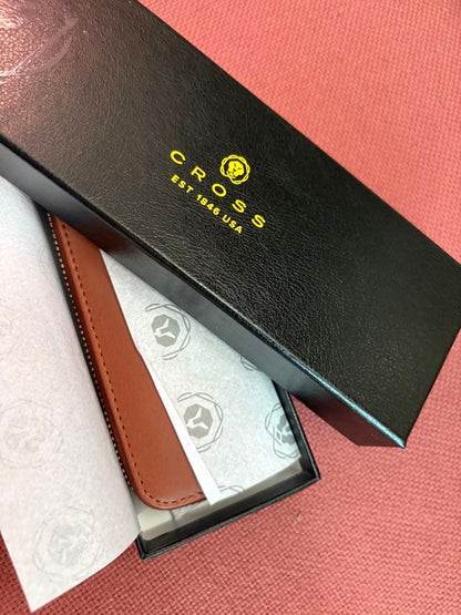 Zebra Leather Pen Case for Two Pens Cross Pattern Japan Import