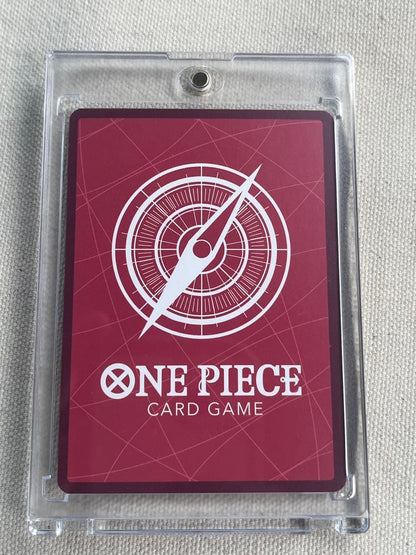 Yamato One Piece Card Game Leader Parallel card OP06-079 with Strike property in sleeve and magnet loader
