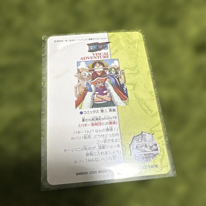 Bandai One Piece Visual Adventure Card 16 showing Buggy Pirate Crew from 2000 Japan Import series