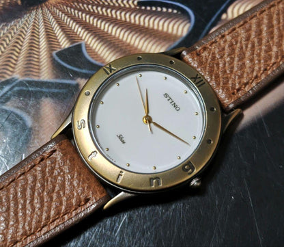 Casio Sting Watch Model with Genuine Leather Band and Box — Japan Import