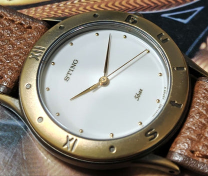 Casio Sting Watch Model with Genuine Leather Band and Box — Japan Import