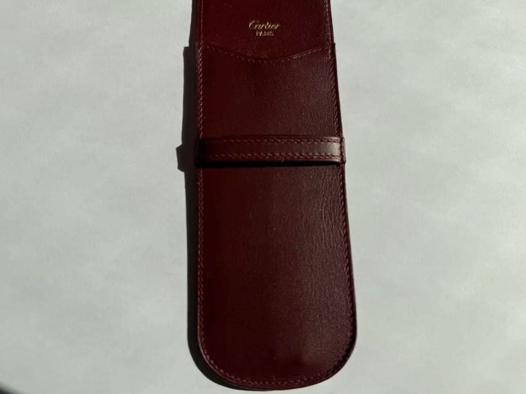 Mut de Cartier Wine Red Leather Case with Cleaning Cloth and Cards