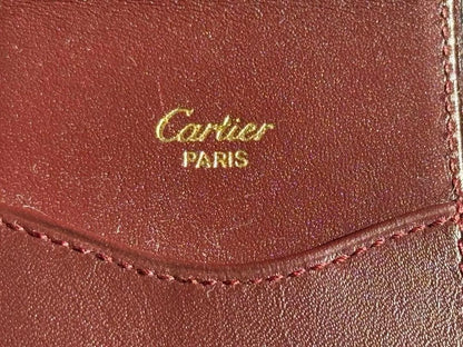 Mut de Cartier Wine Red Leather Case with Cleaning Cloth and Cards