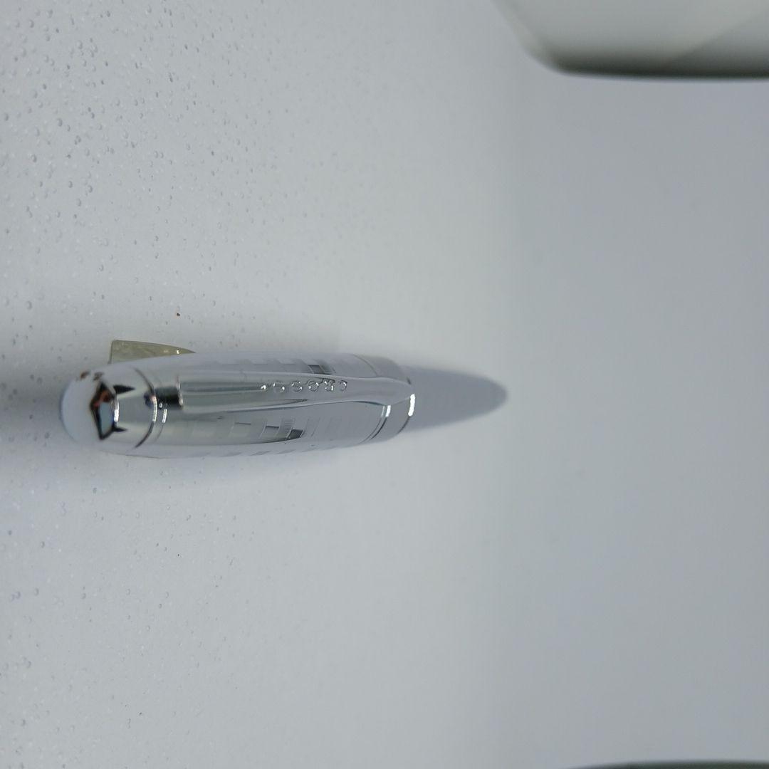 Cross Stripe Design Metal Silver Ballpoint Pen Without Refill
