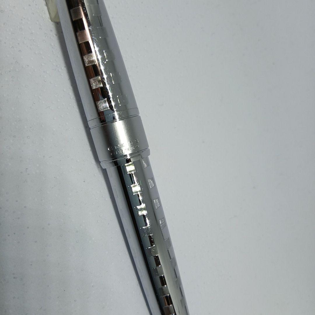 Cross Stripe Design Metal Silver Ballpoint Pen Without Refill