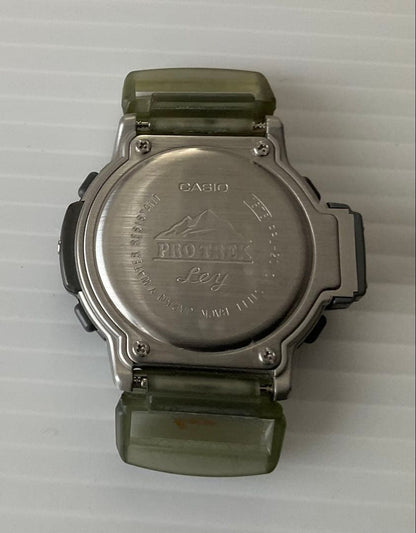 Casio Protrek Ley PRL-20 Nylon Band Watch with Green Beige Nylon Strap — Japan Import