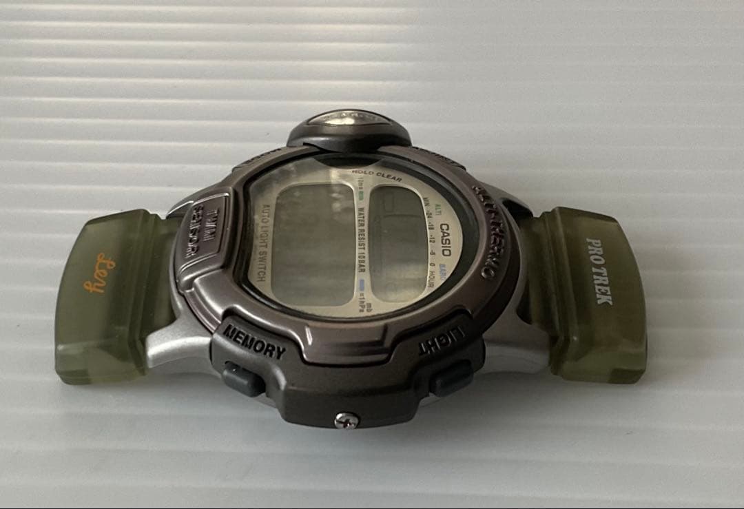 Casio Protrek Ley PRL-20 Nylon Band Watch with Green Beige Nylon Strap — Japan Import