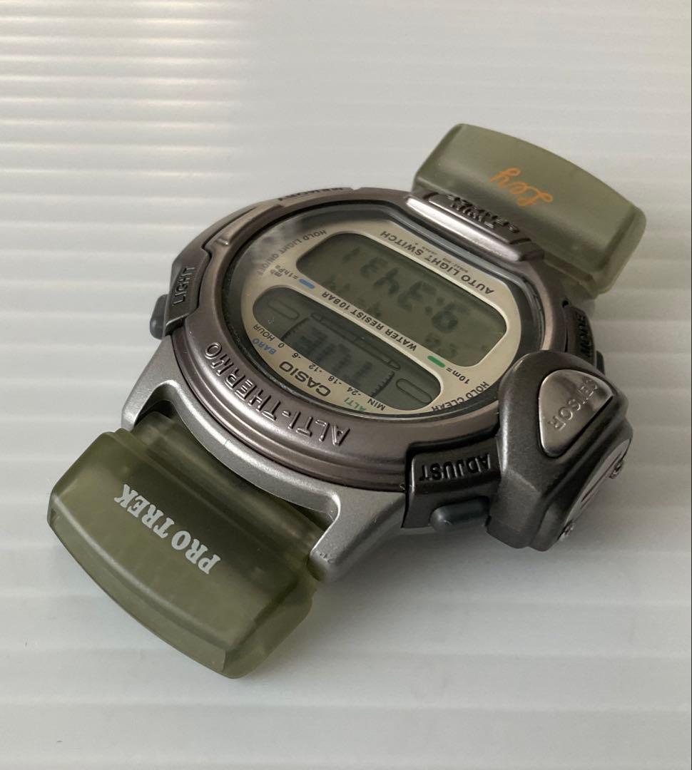 Casio Protrek Ley PRL-20 Nylon Band Watch with Green Beige Nylon Strap — Japan Import