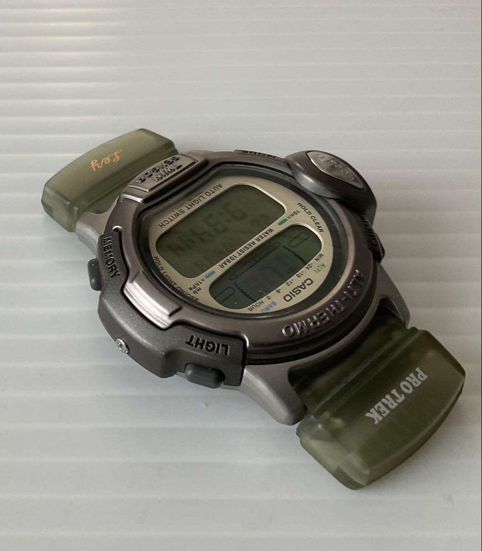 Casio Protrek Ley PRL-20 Nylon Band Watch with Green Beige Nylon Strap — Japan Import