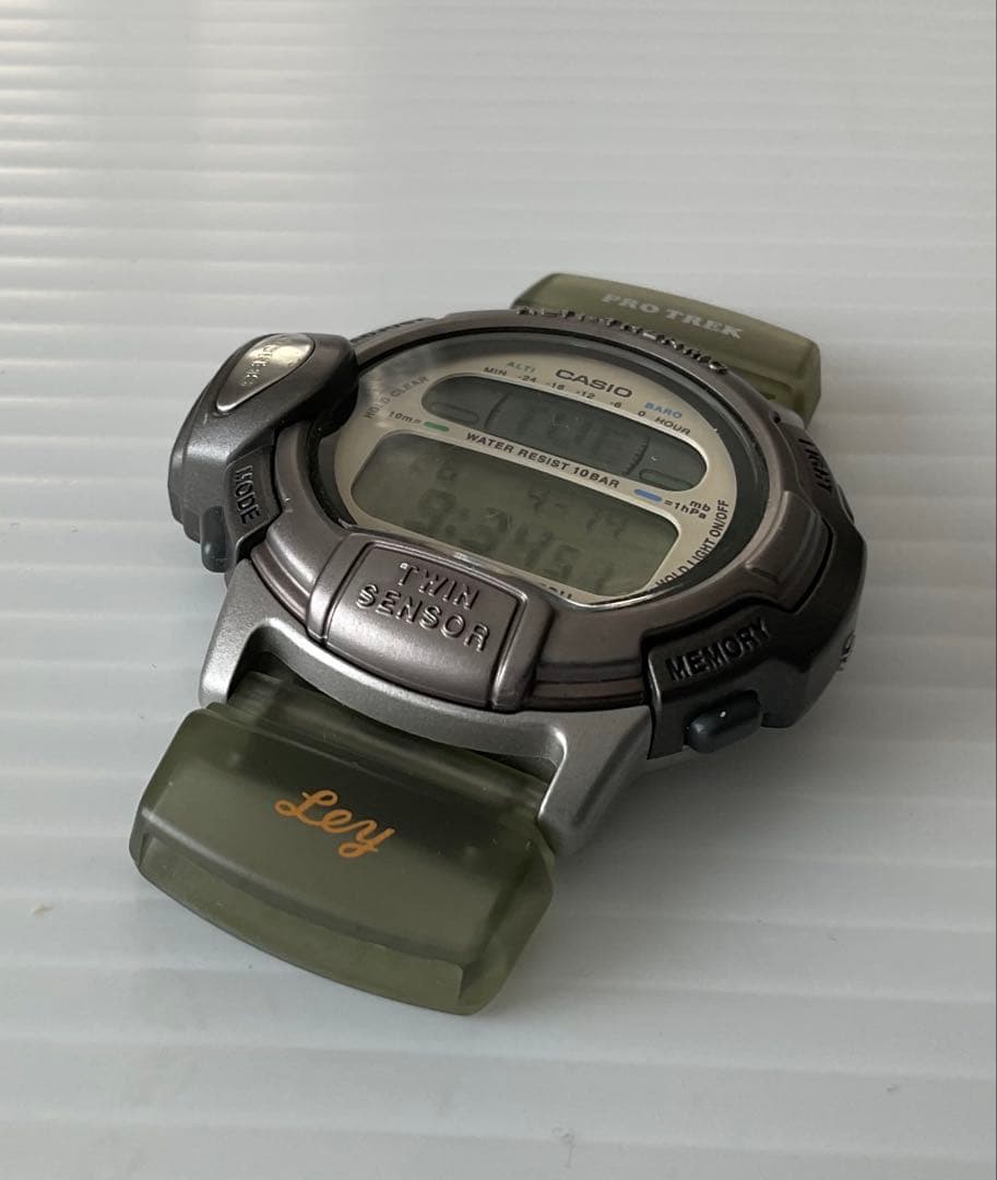 Casio Protrek Ley PRL-20 Nylon Band Watch with Green Beige Nylon Strap — Japan Import