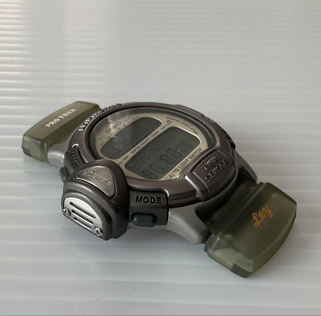 Casio Protrek Ley PRL-20 Nylon Band Watch with Green Beige Nylon Strap — Japan Import