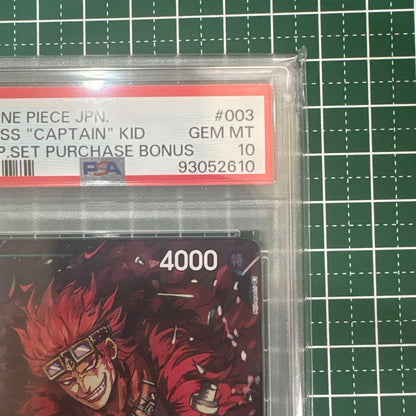 One Piece Kid Usopp trading card graded PSA 10 showing character Usopp from the anime series