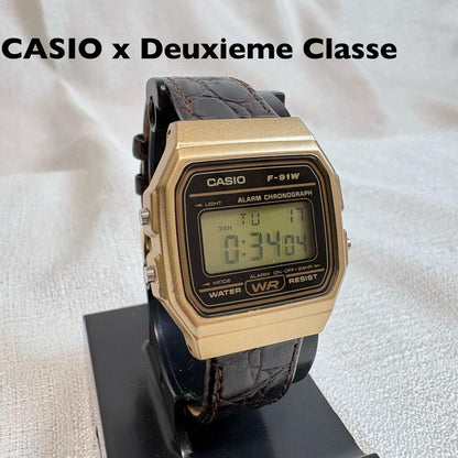Casio Deuxieme Classe Custom Croco Embossed Leather Watch Strap — Japan Import