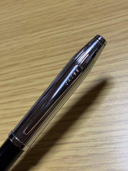 Cross Century II Black Lacquer Fountain Pen - Silver Nib F Model — Japan Import