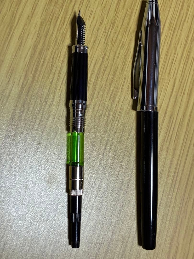 Cross Century II Black Lacquer Fountain Pen - Silver Nib F Model — Japan Import
