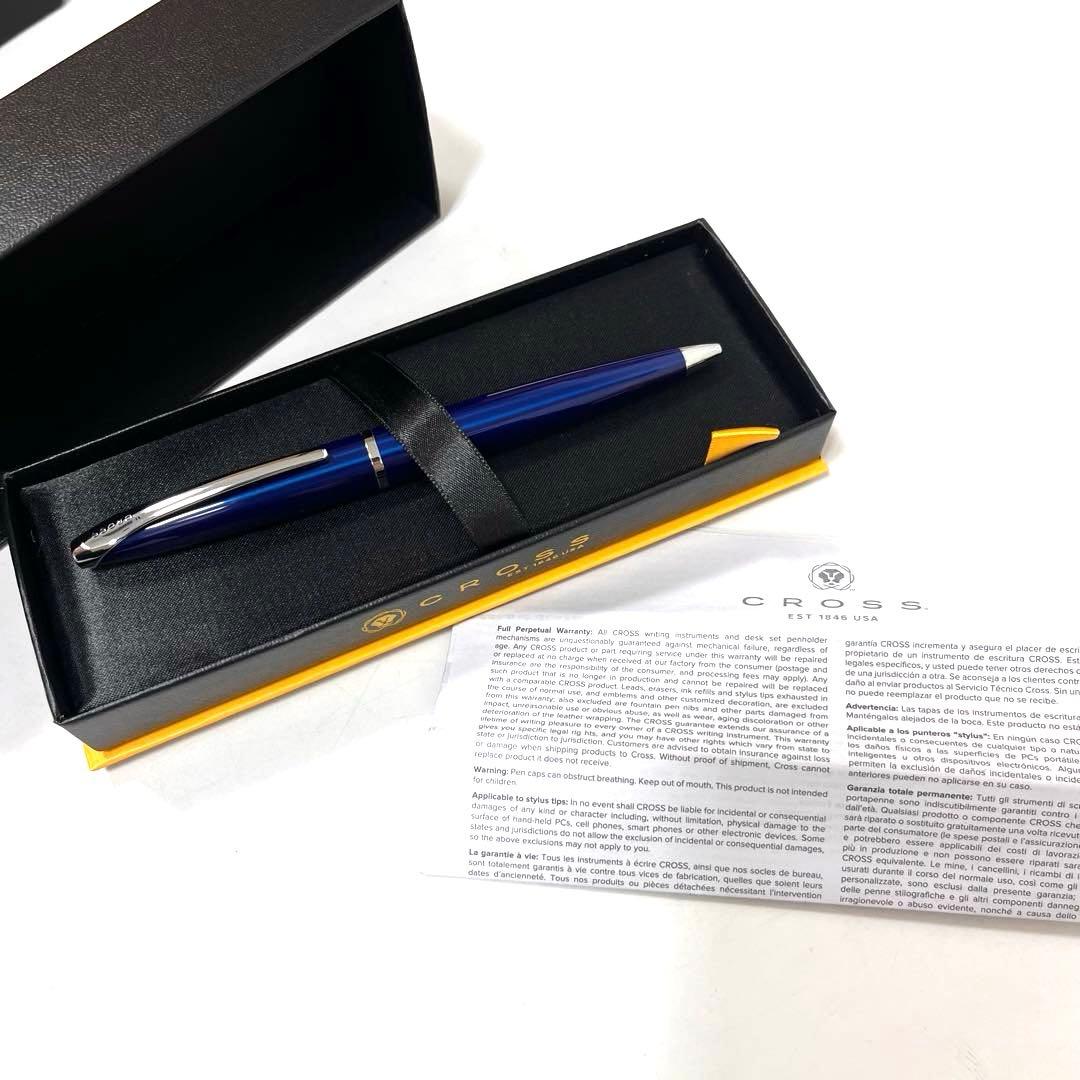 Cross ATX Series Ballpoint Pen with Translucent Blue Lacquer — Japan Import