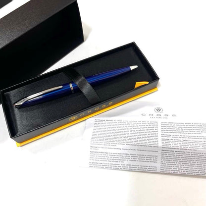 Cross ATX Series Ballpoint Pen with Translucent Blue Lacquer — Japan Import