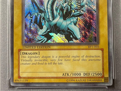 2002 Blue Eyes White Dragon PSA9 PSA10 error card BPT-003 Japanese Yu-Gi-Oh collectible