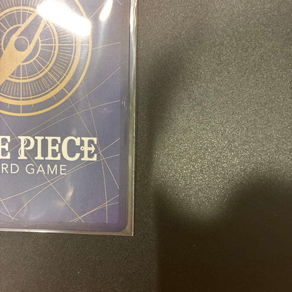 One Piece Gold D. Roger WANTED card 13000 with red front and compass back, Japanese import, includes loader