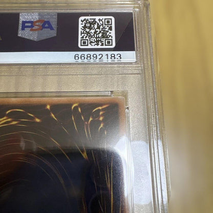 Yugioh Black Demons Dragon Initial Ultra Rare card in PSA 8 condition, Japanese edition, used collectible