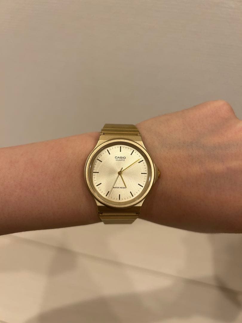 Casio Gold Analog Watch Model MQ-24G-9EJH with Silver Dial and Metal Band — Japan Import