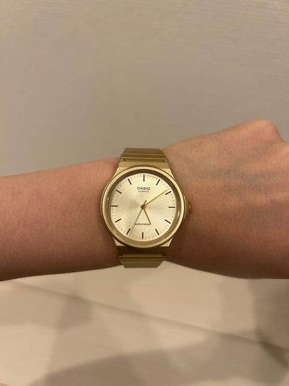Casio Gold Analog Watch Model MQ-24G-9EJH with Silver Dial and Metal Band — Japan Import