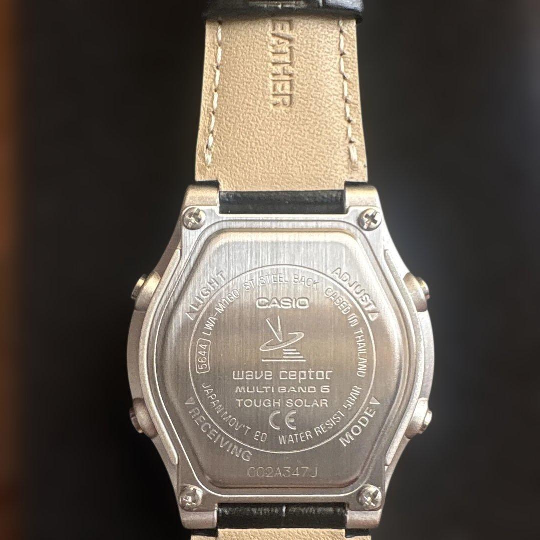 Casio LWA-M160L-1AJF Solar Radio-Controlled Watch with Silver Dial and Leather Band — Japan Import