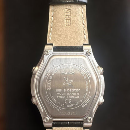 Casio LWA-M160L-1AJF Solar Radio-Controlled Watch with Silver Dial and Leather Band — Japan Import