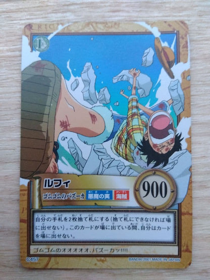 One Piece Hyper Battle Card Game Luffy Gum-Gum Bazooka C457 1999 Japan Import card front view