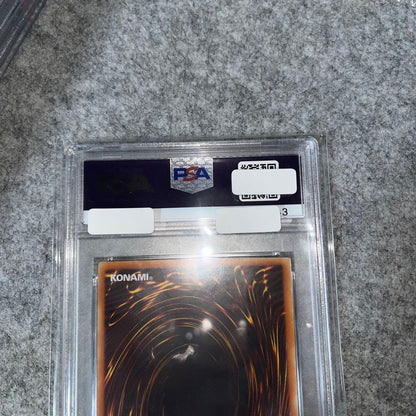 Yugioh Cyber Twin Dragon trading card graded PSA9 from old Asia relief series showing front artwork
