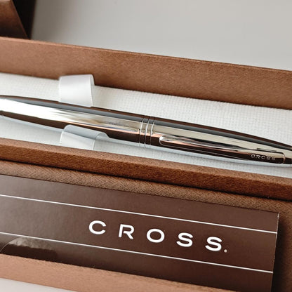 Cross Calais Chrome Ballpoint Pen Model AT0112-1 with sleek chrome finish