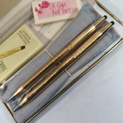 Cross Classic Century Gold Ballpoint Pen and Pencil Set