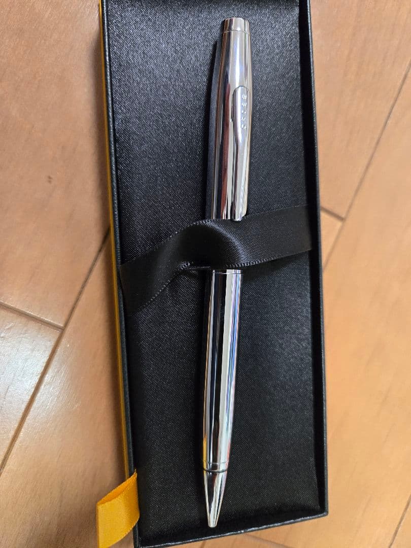 Cross Silver Ballpoint Pen with Custom Case - USA Made Metal Writing Instrument