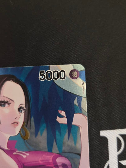 One Piece Boa Hancock OP02-059 blue attribute collectible card in sleeve from box purchase bonus