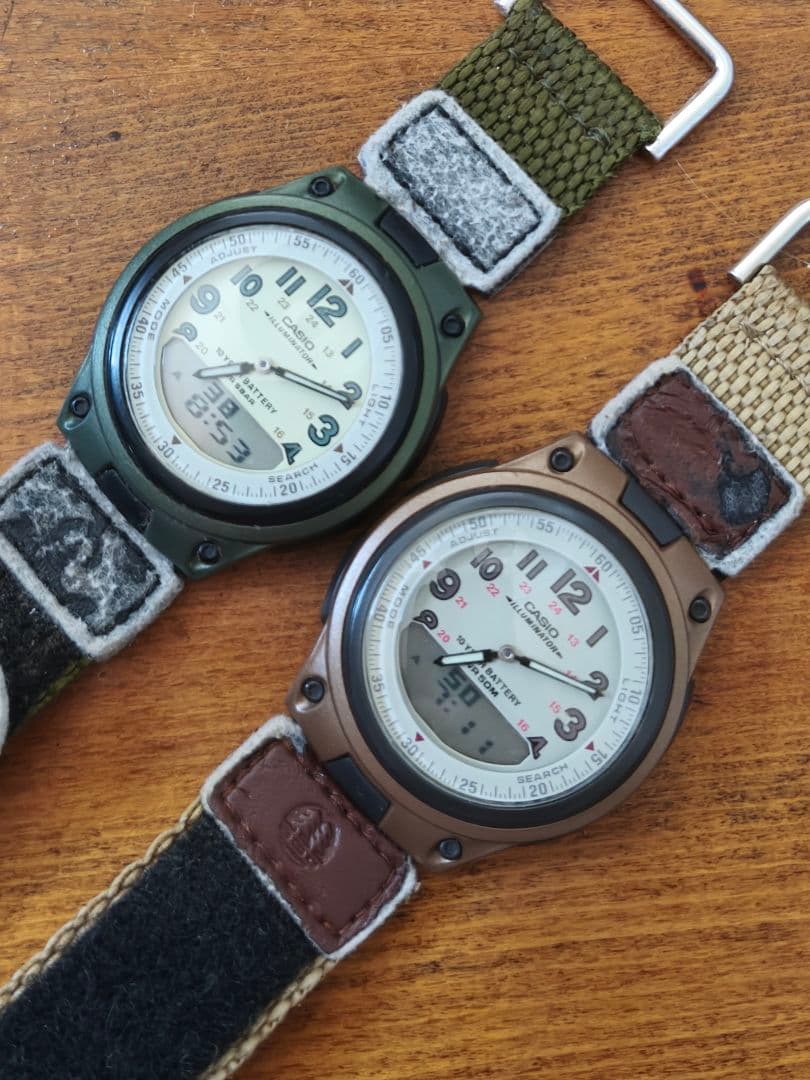 Casio Digital Watch Series AW-80V-3BJF & AW-80V-5B Bilingual Large Arabic Digits Shock Resistant Pair — Japan Import