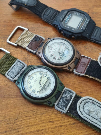 Casio Digital Watch Series AW-80V-3BJF & AW-80V-5B Bilingual Large Arabic Digits Shock Resistant Pair — Japan Import