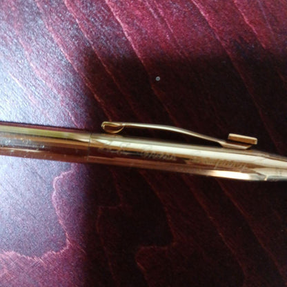 Cross Brand Gold Ballpoint Pen with Metal Clip Twist Mechanism