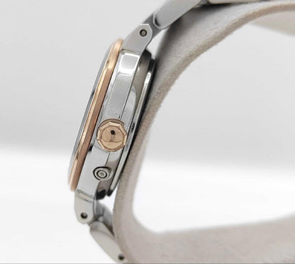 Casio Sheen Women'S Radio Wave Solar Watch With Date Display Silver Pink Gold