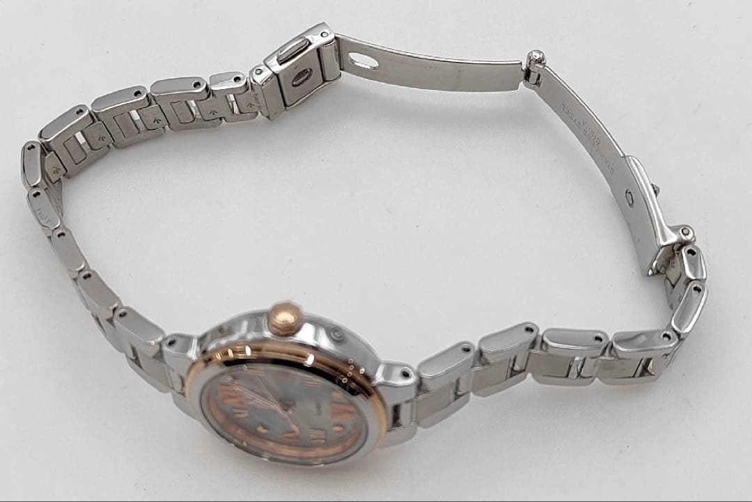 Casio Sheen Women'S Radio Wave Solar Watch With Date Display Silver Pink Gold