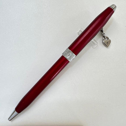 Used Cross Scarlet Heart ballpoint pen with heart charm in vintage condition from Japan