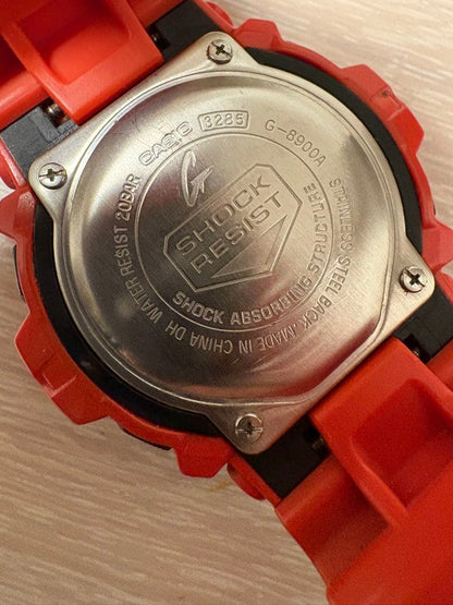 Casio G-Shock G-8900A Red Watch with 20 ATM Water Resistance and Stopwatch