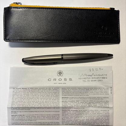 CROSS Silver Metal Ballpoint Pen with Pen Case — Japan Import