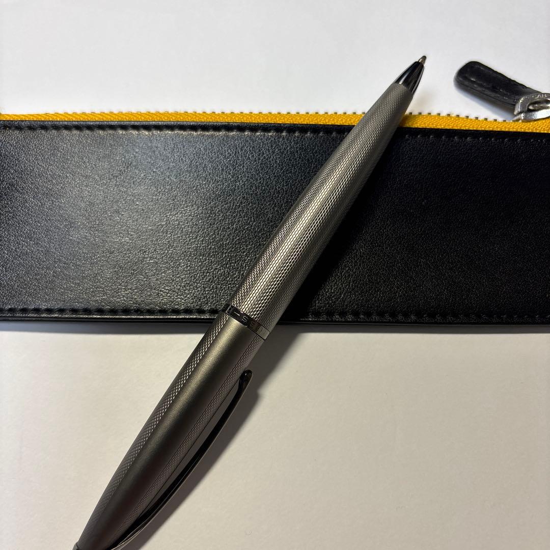CROSS Silver Metal Ballpoint Pen with Pen Case — Japan Import