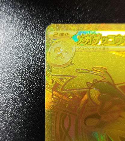 Mega Gekkooga EX MUR Pokemon trading card in a double sleeve with clear front view