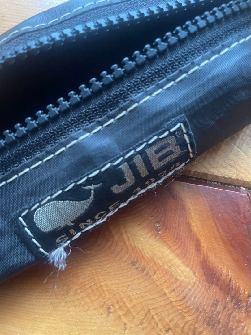 JIB pen case made of black durable sailcloth material with zipper closure