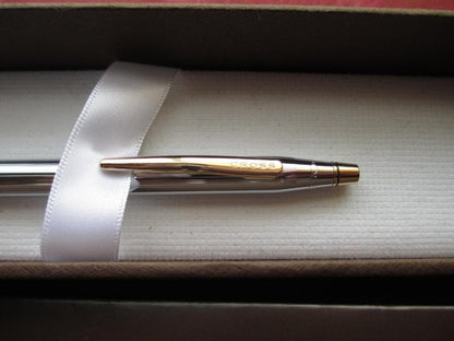 Cross Century Series 3302 Ballpoint Pen Gold or Silver Metal Made in USA — Japan Import